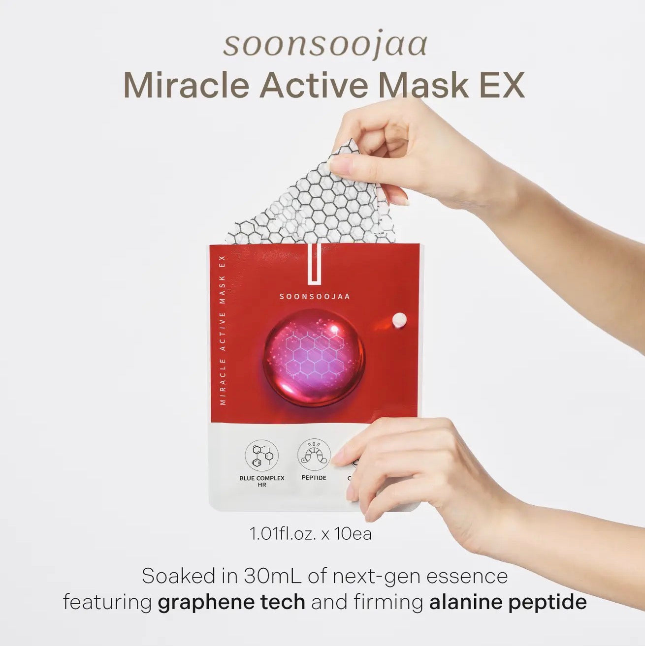 Soonsoojaa Miracle Active Mask Ex 30ml / 1.01fl.oz. X 10ea #15-Minute Miracle: Microcurrent Masks with Bioelectricity